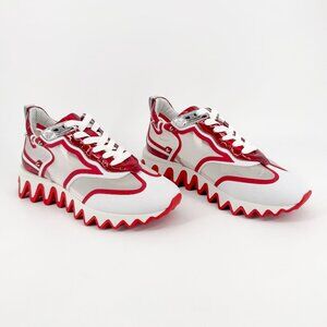 Christian Louboutin Sharkina White Mesh Red Sneakers Size 39 US 9 Women's 6932